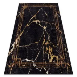 MIRO 51333.801 covor lavabil Marmură, cadru anti-alunecare - negru / aur