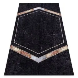 MIRO 52025.802 covor lavabil Marmură, geometric anti-alunecare - negru