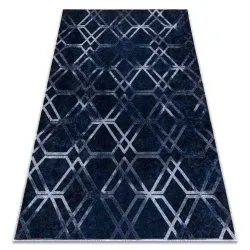 MIRO 51805.802 covor lavabil Geometric, spalier anti-alunecare - albastru