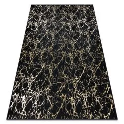 MIRO 11111.2106 covor lavabil Marmură, glamour anti-alunecare - negru / aur