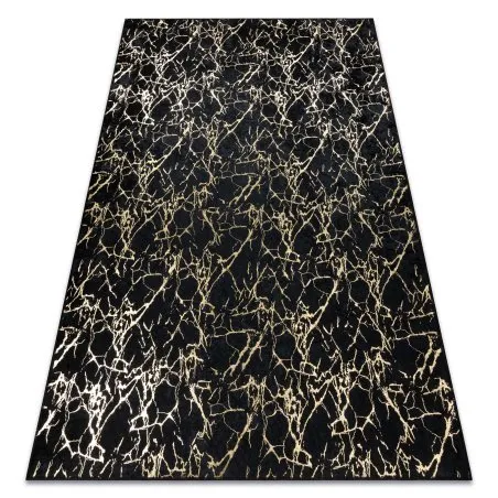 MIRO 11111.2106 covor lavabil Marmură, glamour anti-alunecare - negru / aur