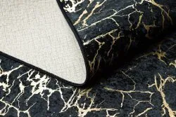 MIRO 11111.2106 covor lavabil Marmură, glamour anti-alunecare - negru / aur