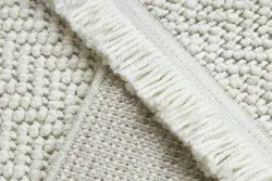 Dywan NANO FJ86B Jodełka, chevron, płasko tkany biały