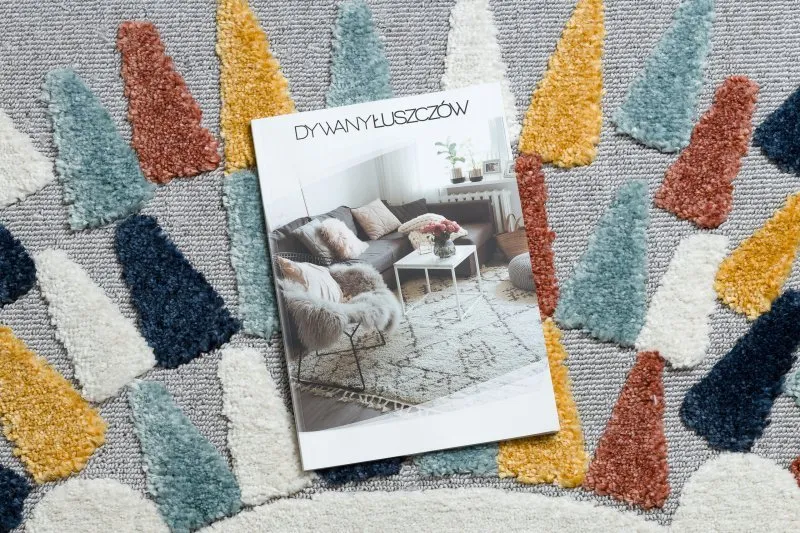 Dywan YOYO GD73 szary / biały - Jeż dla dzieci, strukturalny, sensoryczny Frędzle 