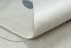 Covor YOYO GD63 alb / albastru inchis - Nor, picături pentru copii, structural, senzorial Franjuri