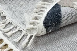 Covor YOYO EY81 cerc gri / alb - Ursule, munți pentru copii, structural, senzorial Franjuri
