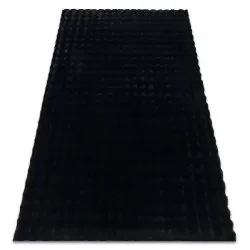 Covor BUBBLE negru 25 IMITARE BLANĂ DE IEPURE 3D structural