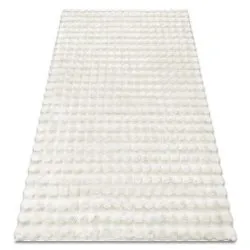 Covor BUBBLE albe 11 IMITARE BLANĂ DE IEPURE 3D structural