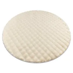 Dywan BUBBLE koło kość słoniowa 12 IMITACJA FUTRA KRÓLIKA strukturalny 3D