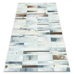 Covor PATCHWORK 21717 bej - Piele de vaca, scânduri