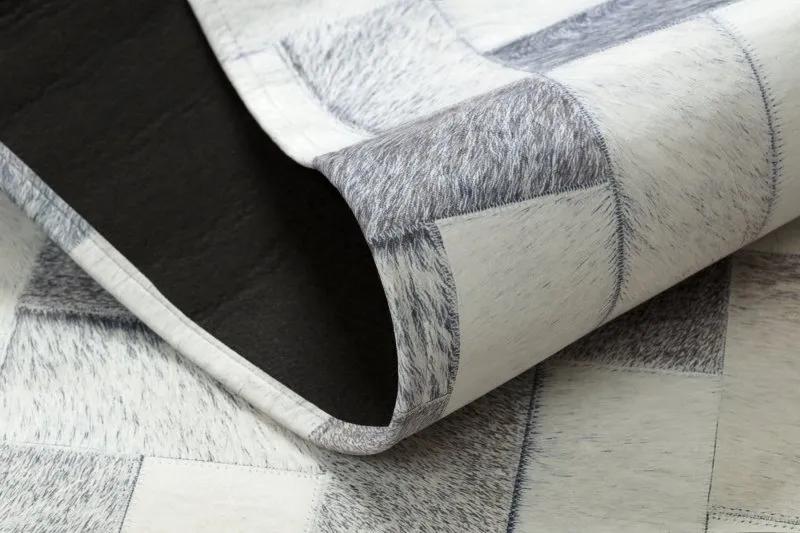 Dywan PATCHWORK 21723 szary - Skóra bydlęca, Deski 