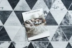 Dywan PATCHWORK 21722 szary - Skóra bydlęca, Trójkąty