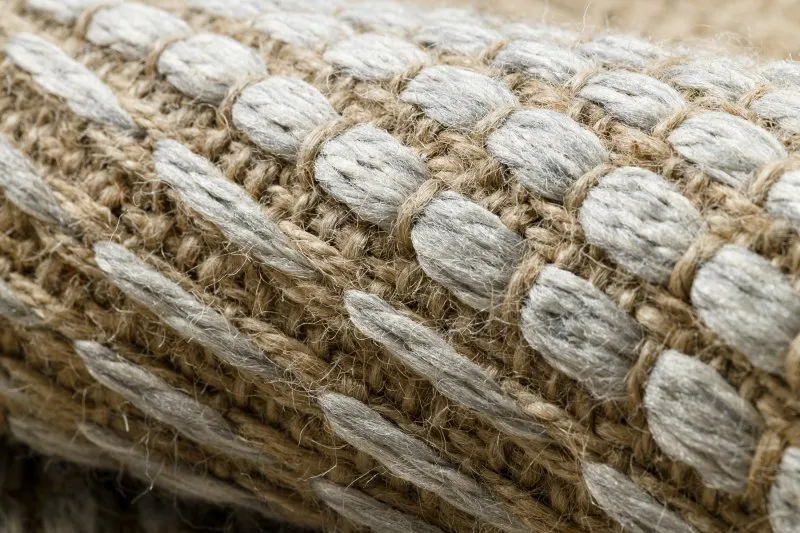 Dywan JUTE 3734 beż / szary pasy - jutowy, płaskotkany, frędzle