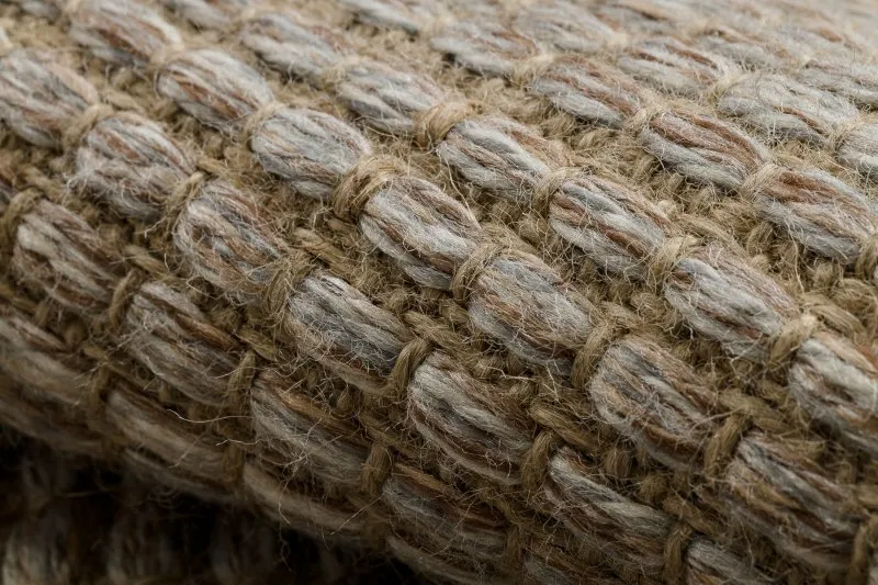 Dywan JUTE 3652 beż / szary jednolity - jutowy, płaskotkany, frędzle