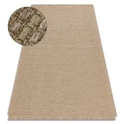 Covor JUTE 3652 bej închis culoare - iută, țesut plat, franjuri