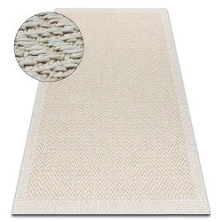 Covor ORIGI 3726 cremă - Zigzag șnur SISAL țesut plat
