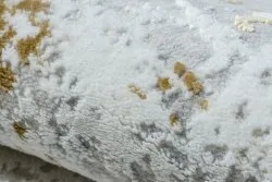 Dywan DUKE 51378 krem / złoty - Beton, kamień strukturalny, bardzo miękki, frędzle 