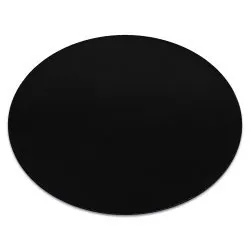 Covor de spalat modern LINDO cerc negru, anti-alunecare, shaggy