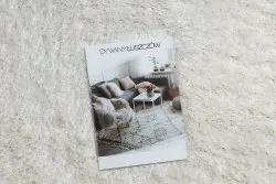 Dywan BUENOS koło 7001 shaggy jednolity, jednokolorowy biały
