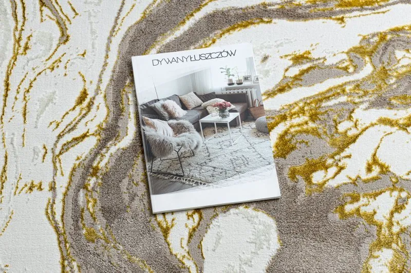 Dywan BLISS Z162AZ173 złoty / krem - Abstrakcja, nowoczesny, strukturalny 