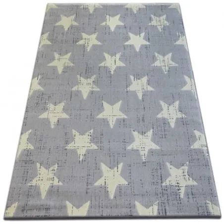 Covor SCANDI 18209/052 gri cu stele, covor modern pentru decorarea livingului