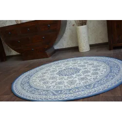 Covor rotund din sfori sisal FLAT 48691/591 albastru