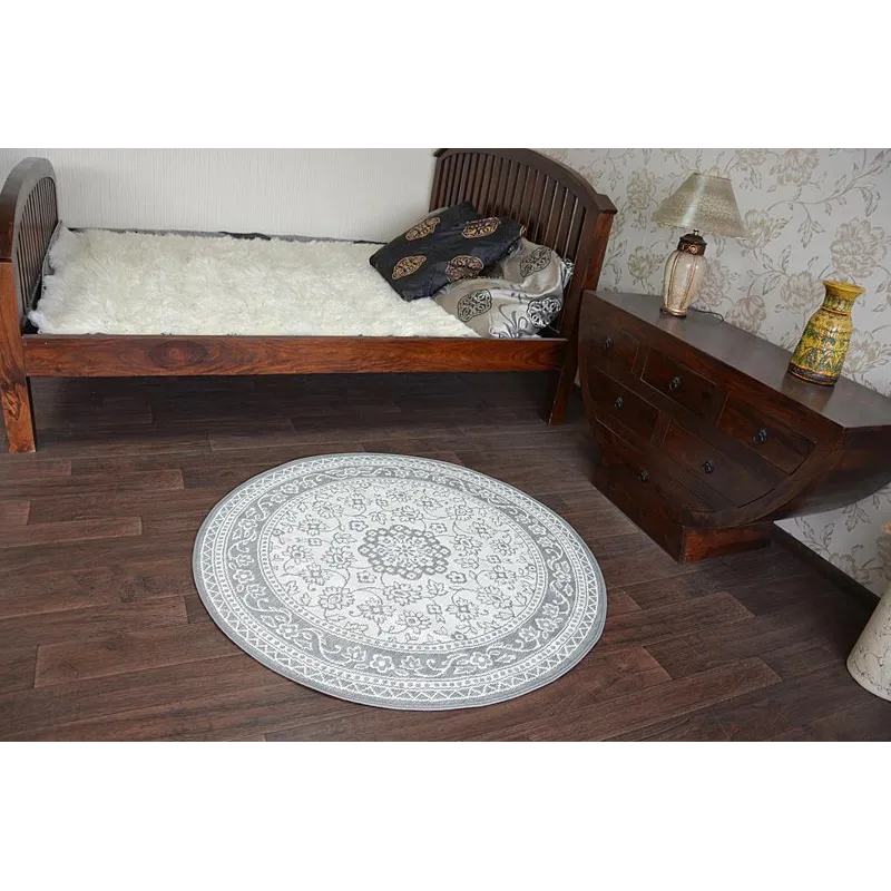 Covor rotund din spagă sisal FLAT 48691/637 gri