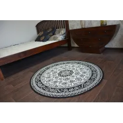Covor rotund din spagă sisal FLAT 48691/690 negru