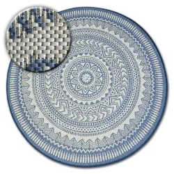 Covor rotund din sfoară sisal FLAT 48695/591 vitraliu