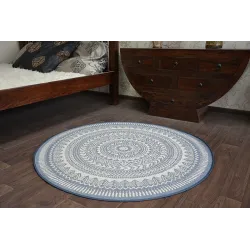 Covor rotund din sfoara sisal FLAT 48695/591 Albastru