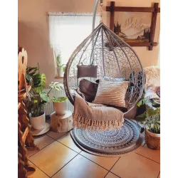 Covor rotund din frânghie sisal FLAT 120cm Maro