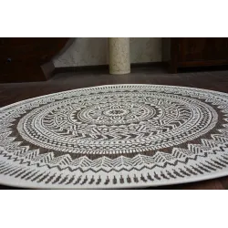 Covor rotund din frânghie sisal FLAT 120cm Maro