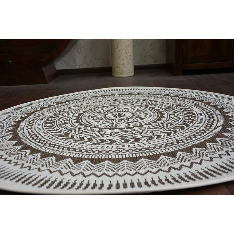 Covor rotund din frânghie sisal FLAT 120cm Maro