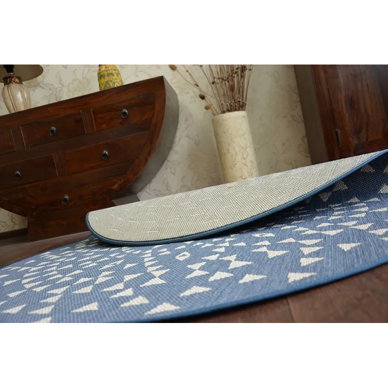 Covor Rotund Sfoară Sisal FLAT 120cm Albastru