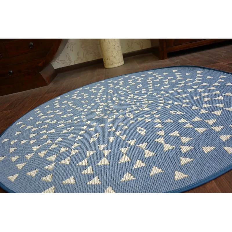 Covor Rotund Sfoară Sisal FLAT 120cm Albastru