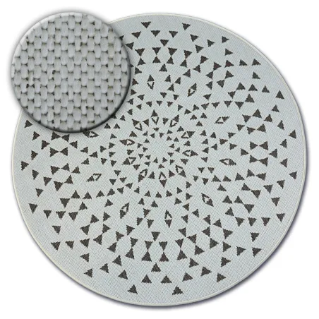 Covor circular FRÂNGHIE SISAL FLAT 48715/768 120cm Alb