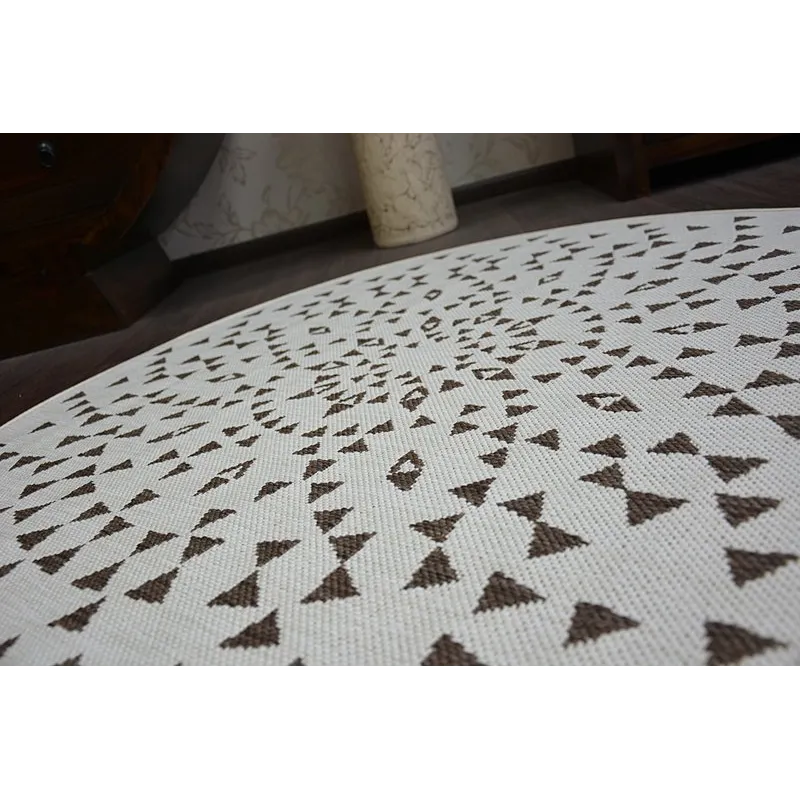 Covor circular FRÂNGHIE SISAL FLAT 48715/768 120cm Alb