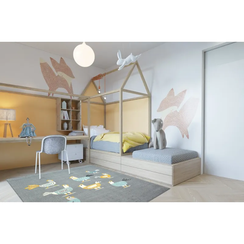 Covor modern în culori pastel, ideal pentru living sau camera copiilor
