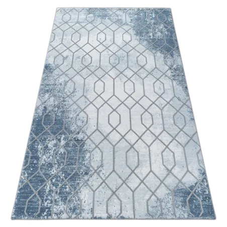 Covor acrilic albastru și gri, design modern pentru interior