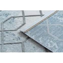 Covor ideal pentru dormitor, acrilic albastru și gri