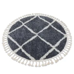Covor Berber CROSS B5950 rotund gri 120cm
