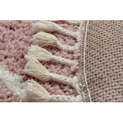 Covor rotund cu franjuri, ideal pentru interioare elegante în orice casă