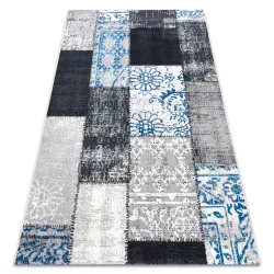 Covor Vintage 22218053 Gri / Albastru Patchwork