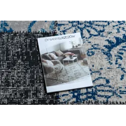 Covor elegant gri și albastru, perfect pentru orice decor