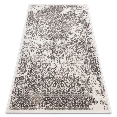 Covor vintage bej cu design clasic cu rozete, ideal pentru sufragerii