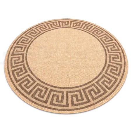 Covor rotund din sisal Floorlux, culoare maiz/cafea, diametru de 200cm