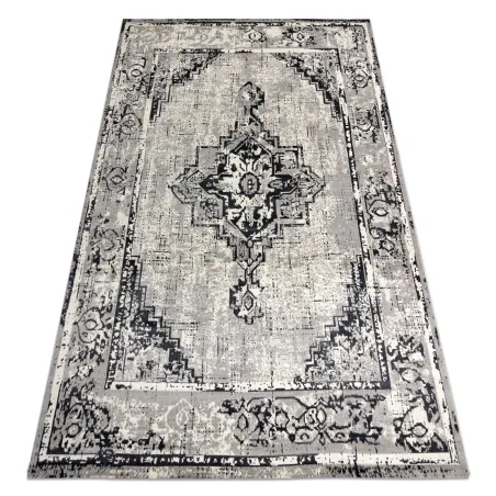 Covor vintage cu rozetă, gri/negru, 120x170cm, covor clasic