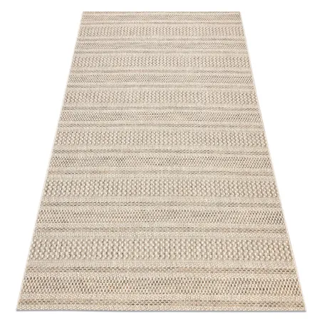 Covor din sisal cu dungi bej, material natural, ideal pentru living
