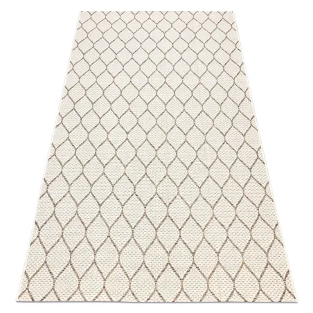Covor din sisal bej cu model de trifoi, ideal pentru decorul livingului