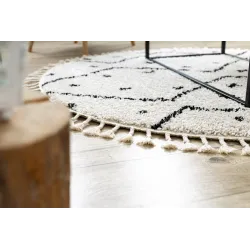 Covor shaggy cu design marocan, ideal pentru living